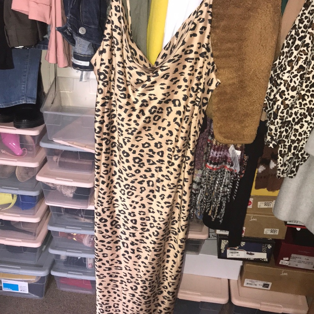 Neiman Marcus cheetah slip dress
